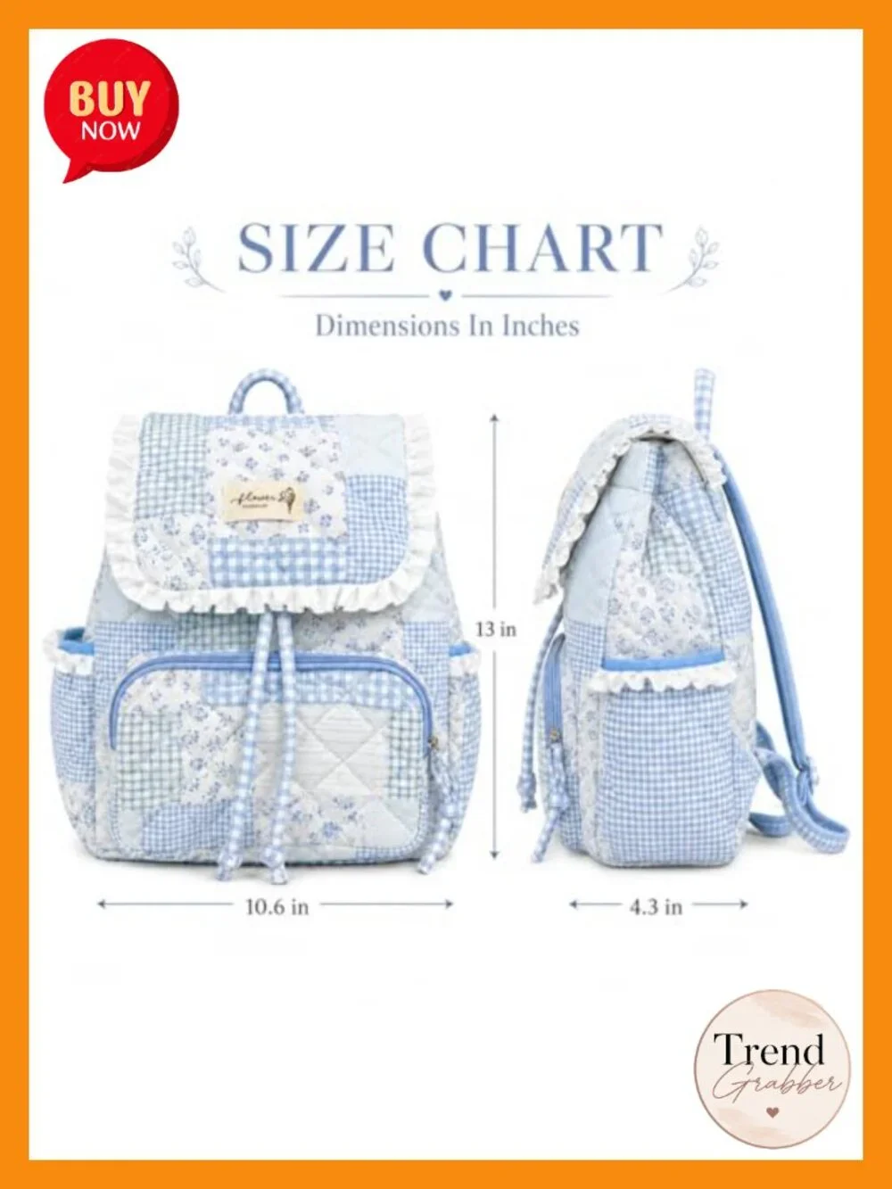 Quilted Cotton Mini Backpack Purse for Women, Cute Floral Drawstring Daypack